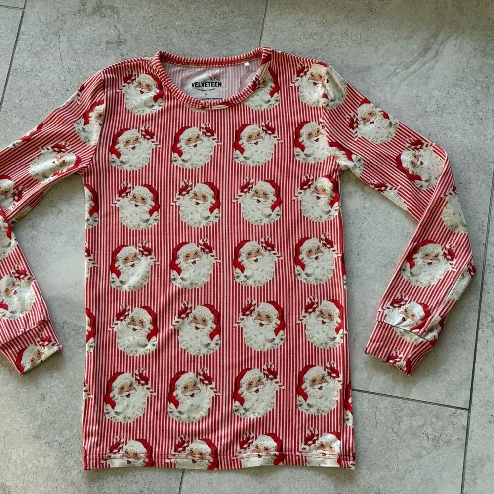 Velveteen Red Santa Kids Pajama Size 7
